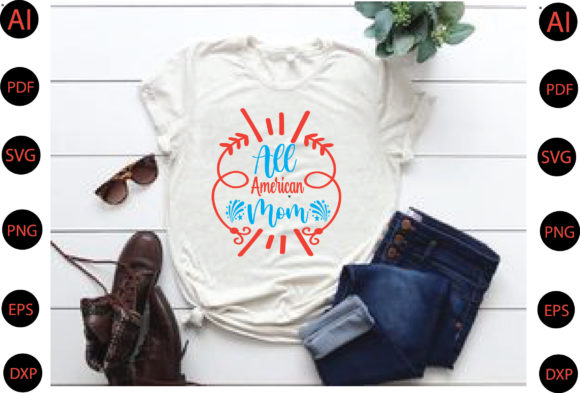 All American Mom Svg Design Graphics and Crafts